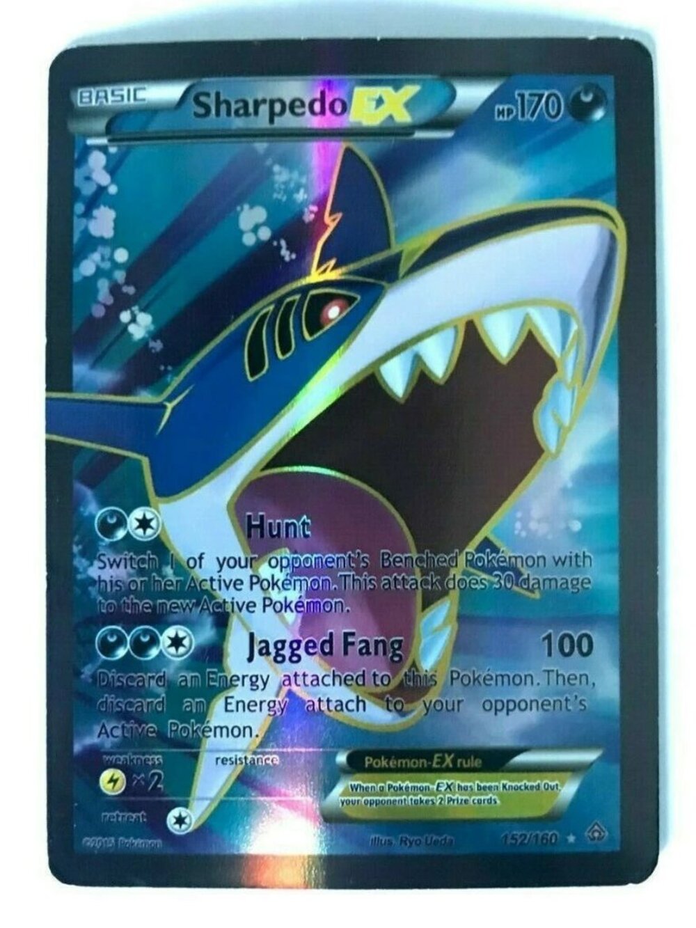 Sharpedo EX 152/160 Full Art Pokemon Card Used